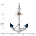 thumbnail image 3 of Sterling Silver Polished 3D Enameled Anchor Pendant(Length 38.1) - Jbsp, 3 of 5