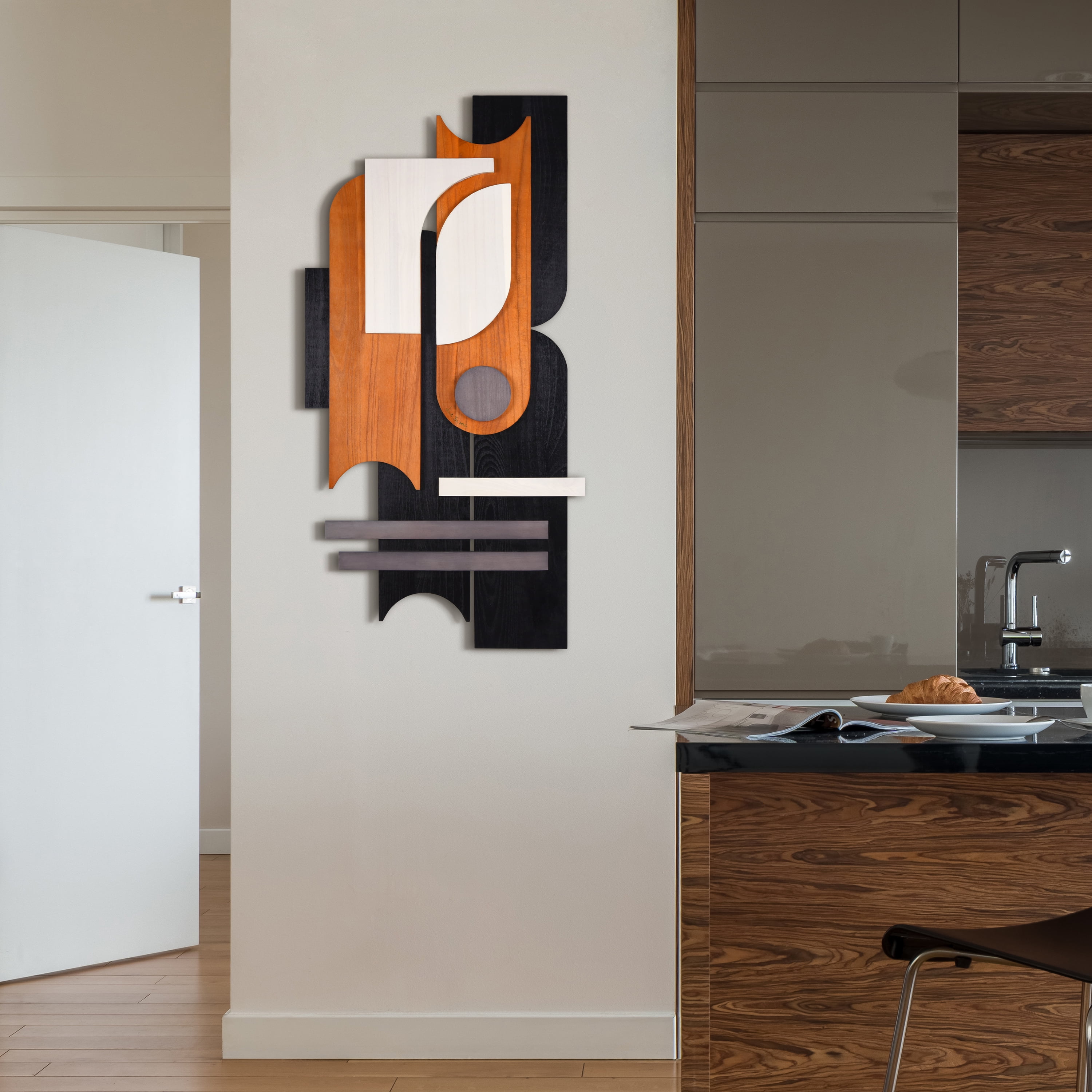 "Honeyed Dusk I & II" Hand Made & Hand Finished Dimensional Solid Wood Abstracts