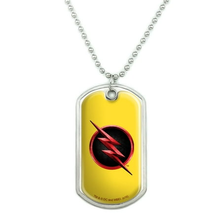 The Flash TV Series Reverse Flash Logo Military Dog Tag Pendant Necklace with Chain