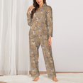 thumbnail image 6 of Rateoe Cactus Alpaca Pattern Womens Pajamas Set Long Sleeve Sleepwear Button Down Nightwear Soft Cotton Pj Lounge Sets, 6 of 9