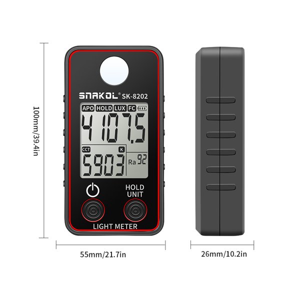 Illuminance Meter,Tester Precise Temperature Tester Meter 0.5-300000lux Color Precise Meter Led Test