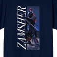thumbnail image 2 of Ultraman Zamsher Logo text Zamsher text on Navy Short Sleeve Adult T-Shirt-3XL, 2 of 7