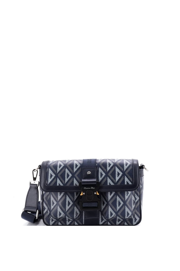 Pre-Owned Hit the Road Flap Crossbody Bag CD Diamond Coated Canvas and Leather Small By Rebag