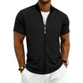 thumbnail image 3 of Full Zip T Shirts for Men Short Sleeve Summer Lightweight Cardigans with Pockets Casual Athletic Workout Shirts, L, 3 of 9