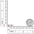 thumbnail image 3 of Gem Stone King 14K Yellow Gold White Moissanite and Pink Sapphire Three Stone Stud Earrings for Women | 0.67 Cttw | Gemstone | Round 3MM, 3 of 4