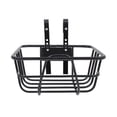 thumbnail image 3 of Cesta frontal de alambre de Metal para bicicleta con ganchos, marco reforzado Universal de fácil instalación, cesta de almacenamiento negra de, 3 of 9