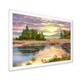 thumbnail image 2 of Designart 'The Rural Lake In Sunset Evening I' Traditional Framed Art Print, 2 of 4