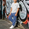 thumbnail image 2 of Girls and Boys 2 Piece Outfit Sets Solid Color Round Neck Short Sleeve T Shirt and Jogger Pants Set Casual Active Outfit Soft Comfortable Loungewear for Daily Outdoor Wear 3-16 Years, 2 of 9