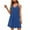 Blue, variant on Ecqkame 2025 Womens Summer Slip Dresses Casual Fashion Sexy Spaghetti Straps V Neck Beach Dresses Hollow Out Solid Color Sleeveless Camisole Sundress with Pockets Blue L