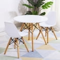 Gymax Kids Modern Dining Table Set Round Table with 2 Armless Chairs ...