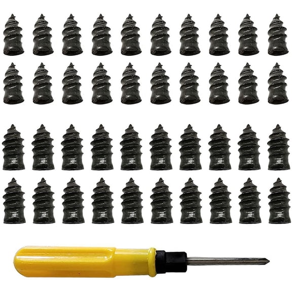 40PCS Tire Repair Rubber Nail, Tire Repair Rubber Screws Black, Fast Tool Self-Service Tire Repair Nail (20S 20L)