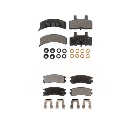 TEC Front Rear Ceramic Brake Pads Kit for Car 1999 Cadillac DeVille Drum rear brakes KTC-100322