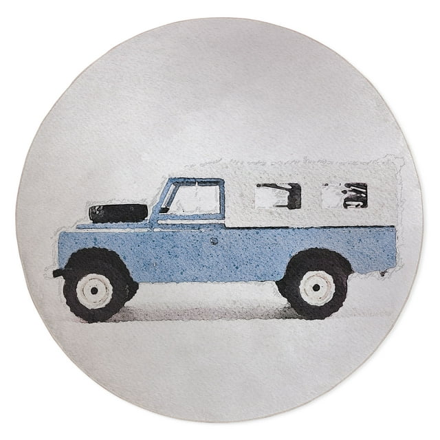 Bass Light Blue Land Rover Area Rug by Kavka Designs