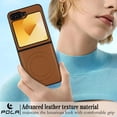 thumbnail image 2 of ELEHOLD Case for Samsung Galaxy Z Flip 6, Shockproof Magnetic Case Hard PC Slim Phone Cover,Brown, 2 of 11