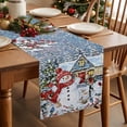 thumbnail image 3 of Snowman Christmas Dresser Scarf Farmhouse, Dining Table Decorations for Wedding/Parties, Xmas Tree Snowflake Winter Elk Table Runner 120 Inches Long for Kitchen Dining, 13 x 120 In, 3 of 9
