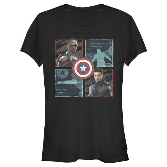Junior's Marvel The Falcon and the Winter Soldier Portraits  Graphic Tee Black X Large