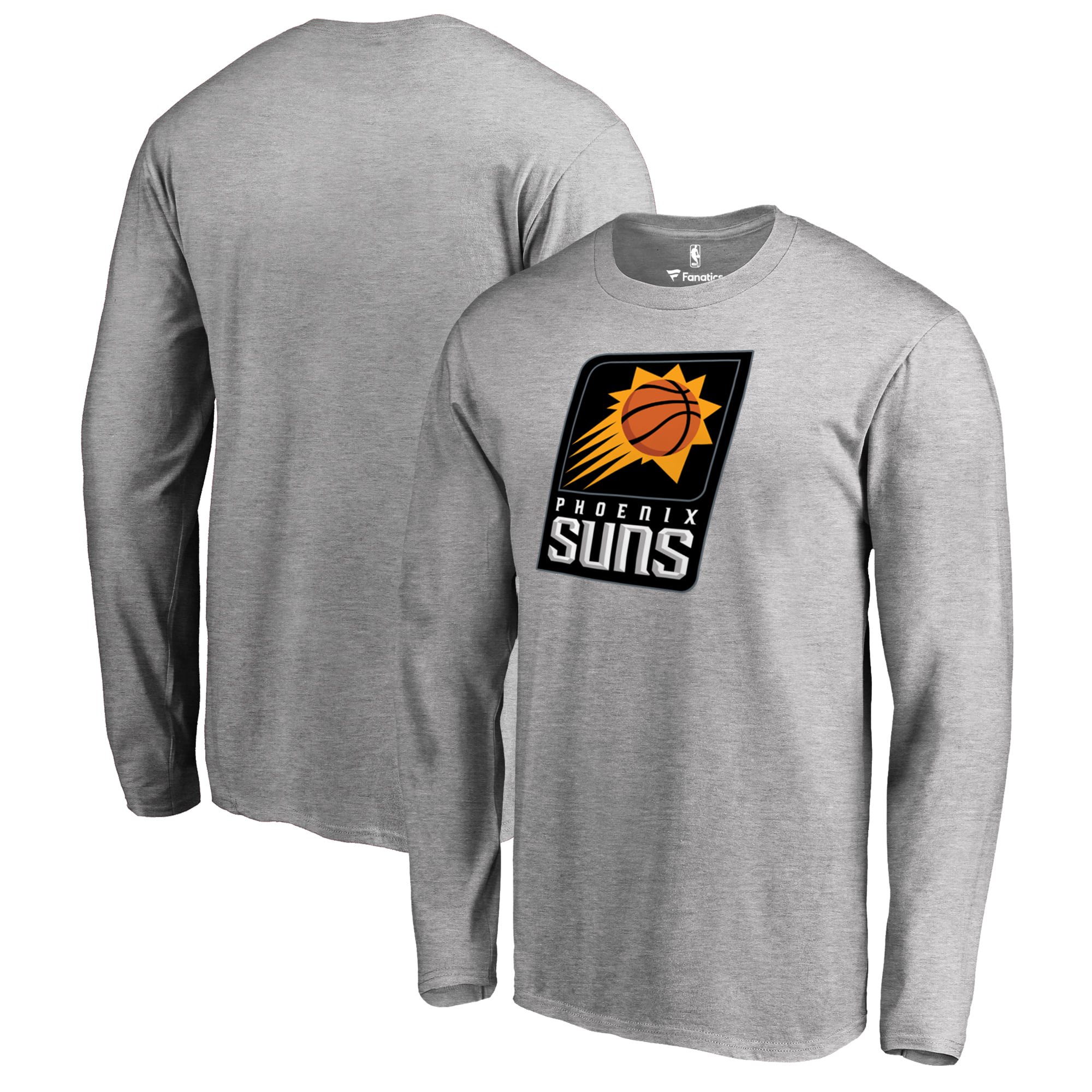 Men's Heather Gray Phoenix Suns Primary Logo Long Sleeve T-Shirt