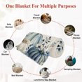 thumbnail image 6 of Vintage Fall Blue Throw Blanket, Flannel Fleece Blanket with Striped Design for Couch, Thanksgiving Botanical Pumpkins Rustic Soft Breathable All Season Plush Blankets for Sofa Chair Travel 32"x48", 6 of 9