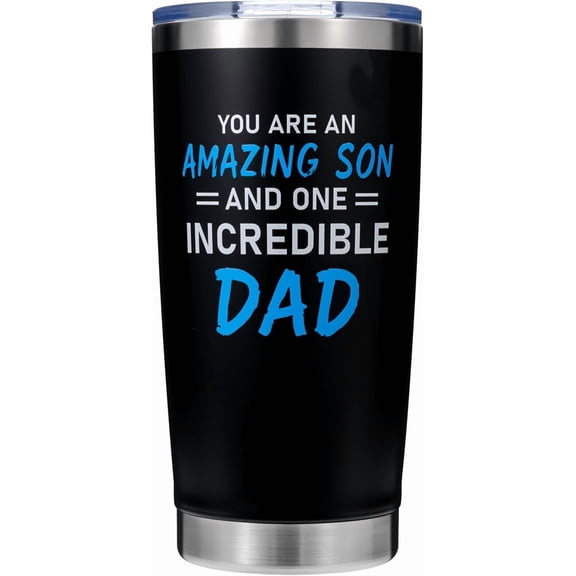Gift for Son from Mom Dad, You Are an Amazing Son and One Incredible Dad Tumbler, 20oz Stainless Steel Insulated Travel Mug, Birthday Christmas Father''s Day Gift for Son (Amazing Son)