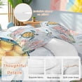 thumbnail image 2 of Queen 4 Piece Bedding Set Watercolor Coastal Sea Turtle Coral Seahorse Starfish Soft Breathable Duvet Cover and Pillowcase, Underwater World Duvet Cover Set Bed Sheets for Bedroom Guest Room, 2 of 9