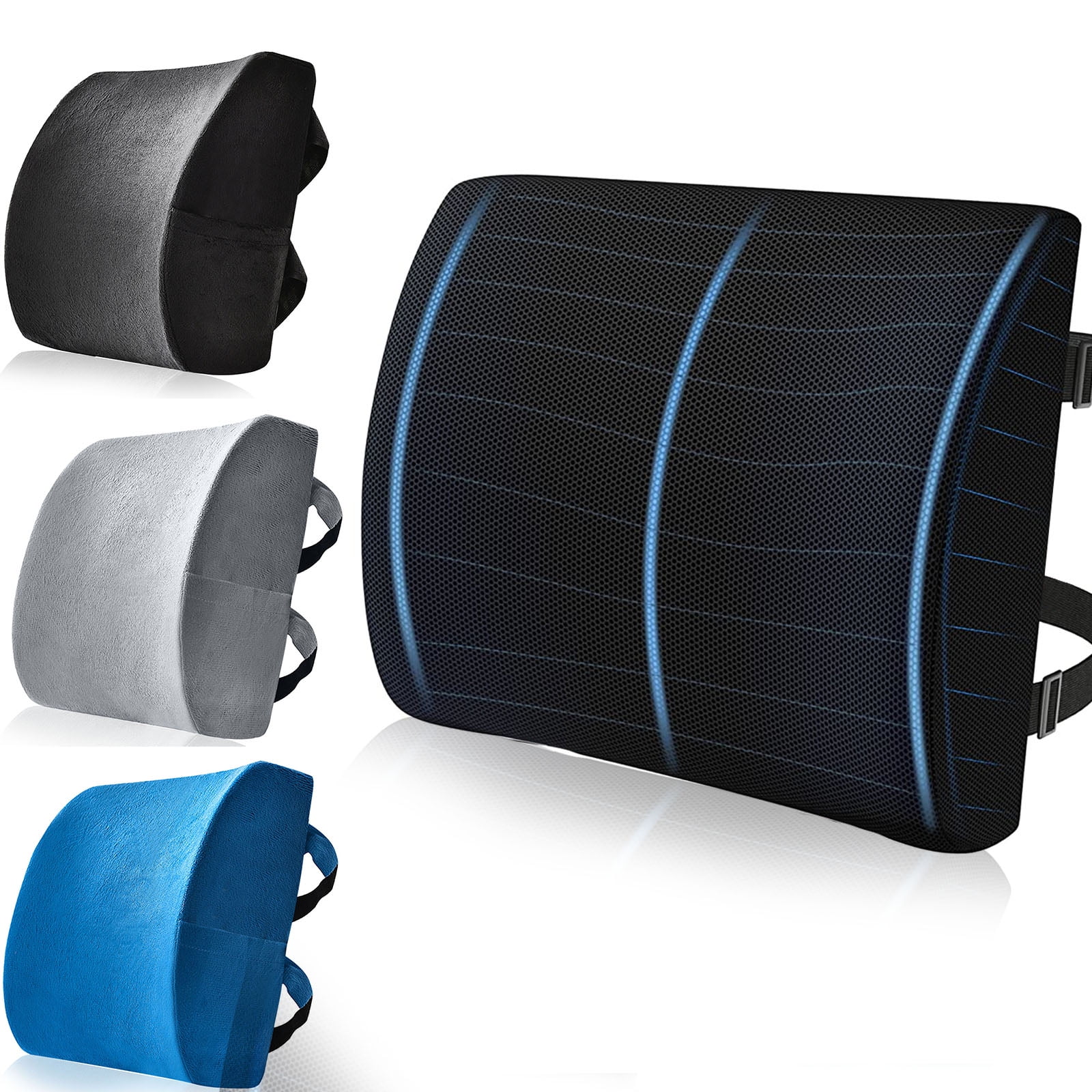 HomChum Lumbar Support Pillow/Back Cushion, Memory Foam Orthopedic