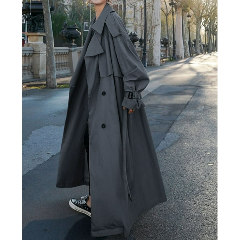 Loose Oversized X-Long Women's Trench Coat Double-Breasted Loose Oversized X-Long Women's Trench Coat Double-Breasted