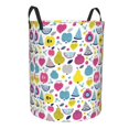 thumbnail image 2 of Daiia Doodle Fruits Round Laundry Basket with Handles Thickened Waterproof Circular hamper,Dirty Clothes Storage Basket for Bedroom,Bathroom,College Dorm-Small, 2 of 8