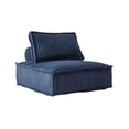thumbnail image 4 of Benjara Vico Accent Chair, Armless Modular Design, Soft Blue Striped Polyester, 4 of 5