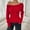 Red, variant on XPMWRP Off The Shoulder Tops for Womens Long Sleeve Going Out Tops Knit Cotton Tops Trendy Slim Fit Fall Clothing Red M