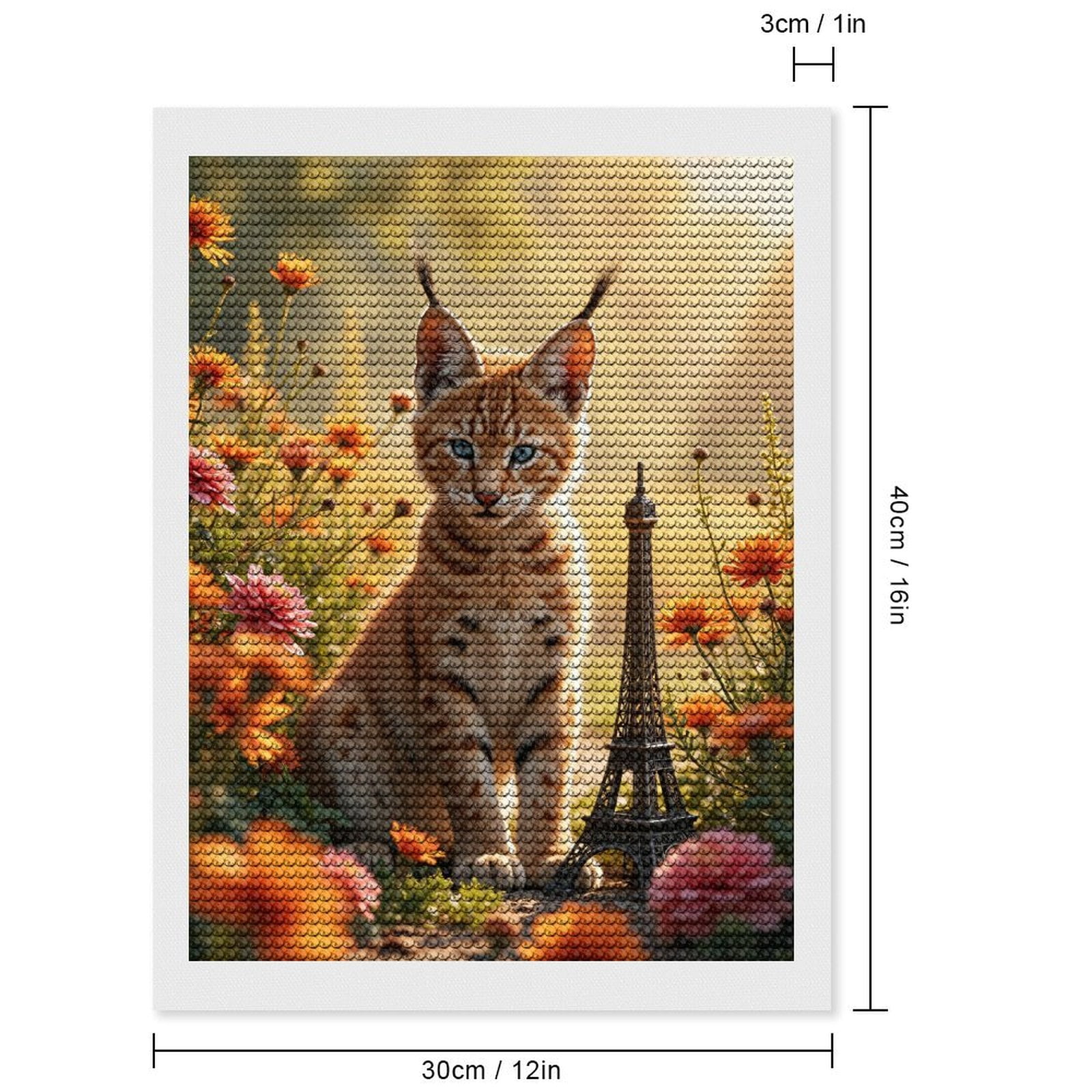 Diamond Art Kits for Adults, Lynx Nature Flowers Miniature Tower 5D Diamond Painting Kits for Adults Beginners, DIY Full Drill Diamond Painting, Gem Art and Crafts 12x16
