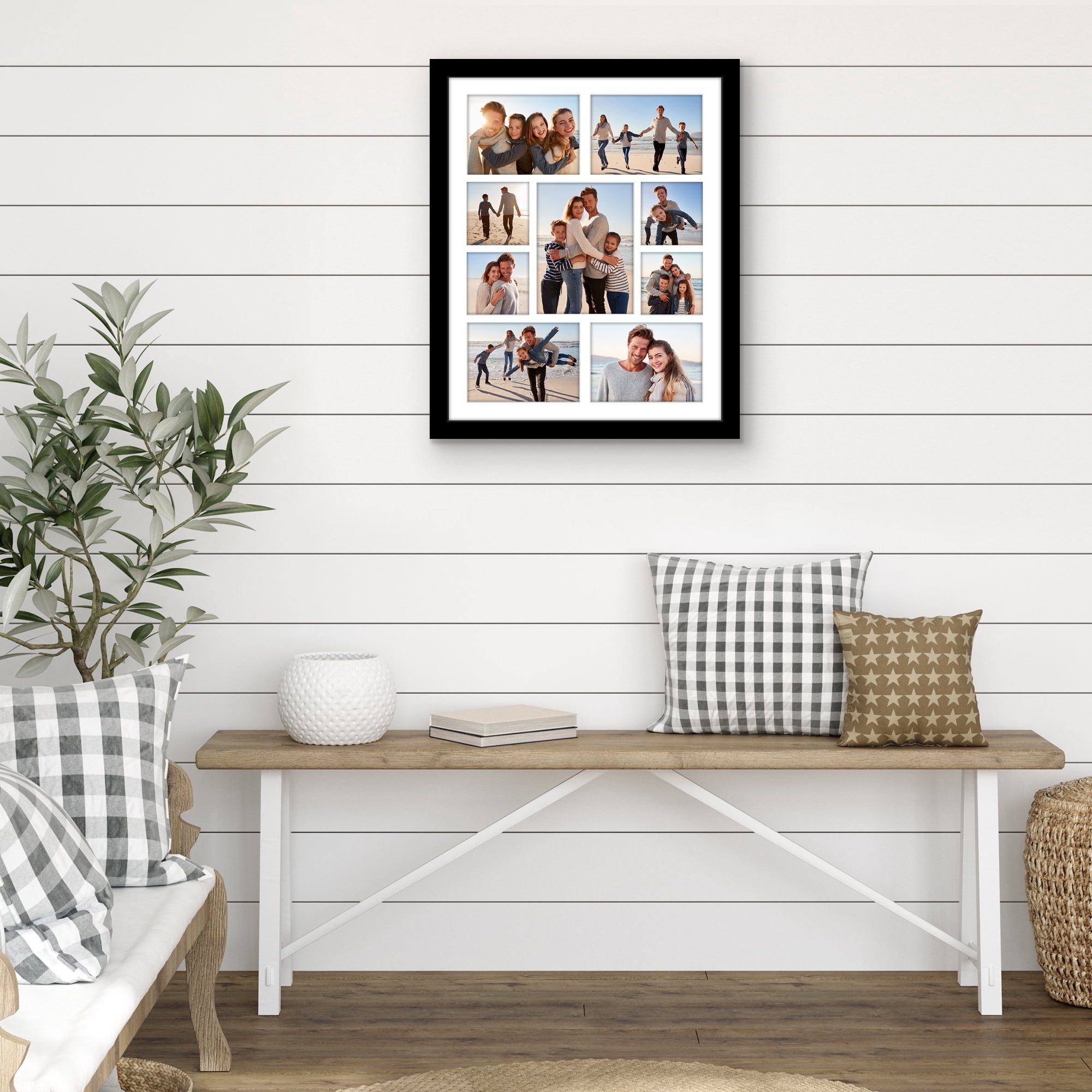 Americanflat 16x20 Picture Frame with Polished Plexiglass Collage Multi Frames Fit One Four Photos - Black