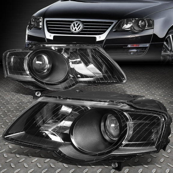 NUVISION for 06-10 Volkswagen VW Passat Black/Clear Corner Projector Headlight Head Lamp