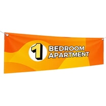1 Bedroom Apartment Large Banners and Signs for Outdoor by DreamController-Polyester Banner with 4 Holes for Easy Hang Indoor & Outdoor|6x2 Feet HD Banner to Promote Real Estate Business| Made in