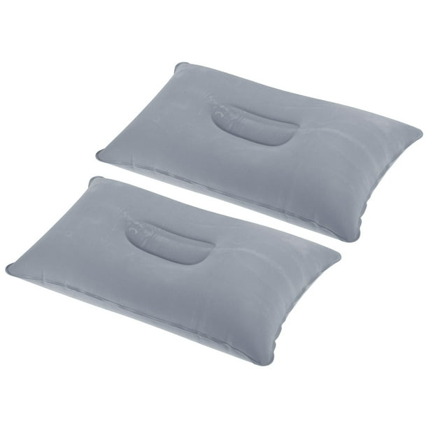 Uxcell Almohada Inflable, Almohada de Camping Ultraligera Cuadrada para Viajes de Senderismo, Paquete de 2 en Gris