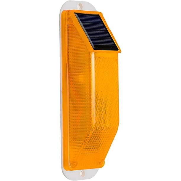 Solar strobe warning light flashing construction safety roadblock