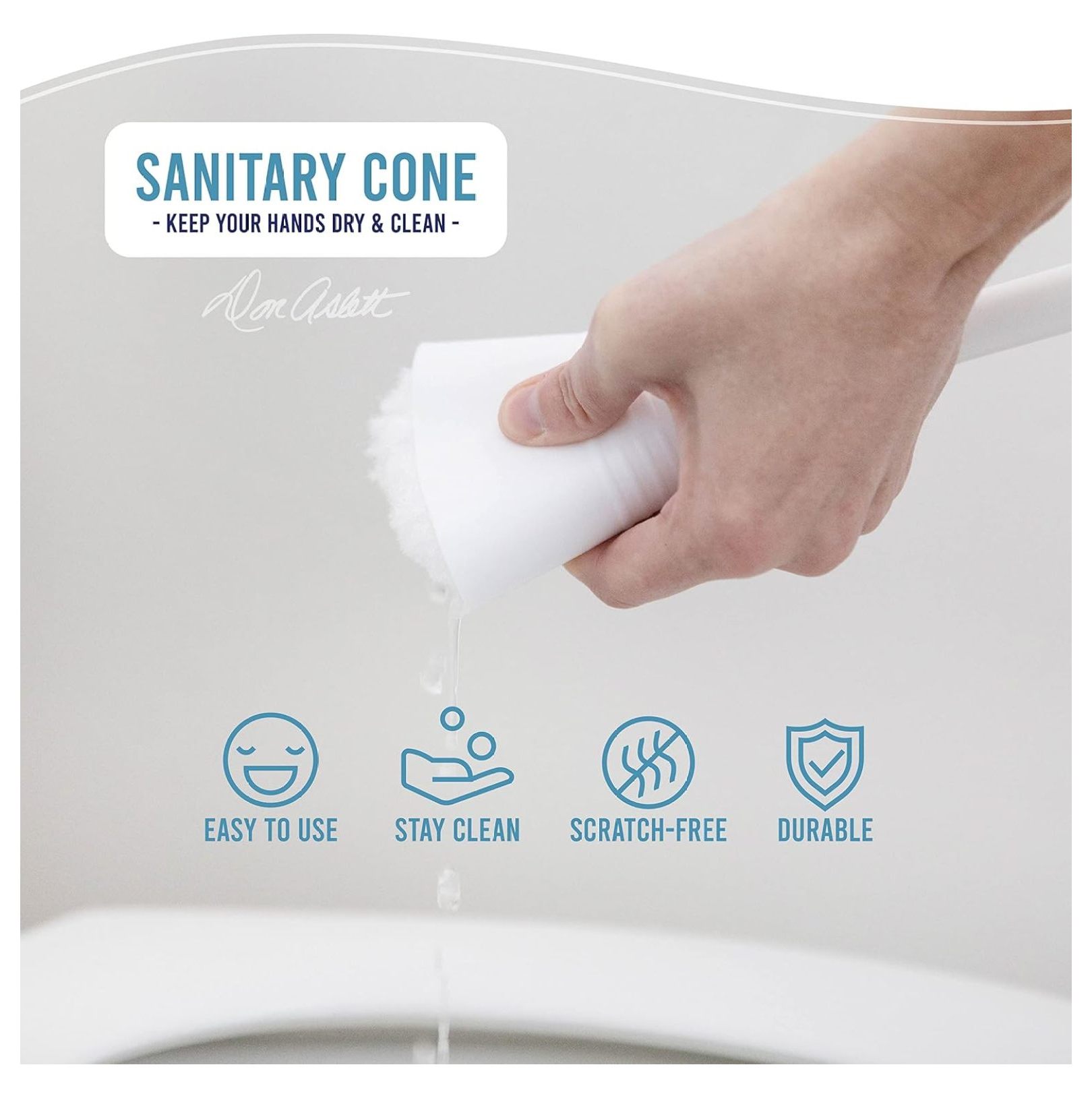 Johnny Mop | Set of 2 Toilet Brushes | 14" Handle to Easily Clean Toilet or Shower | Scratch Free Bowl Swab | Safe to Use with Your Favorite Toilet Bowl Cleaner