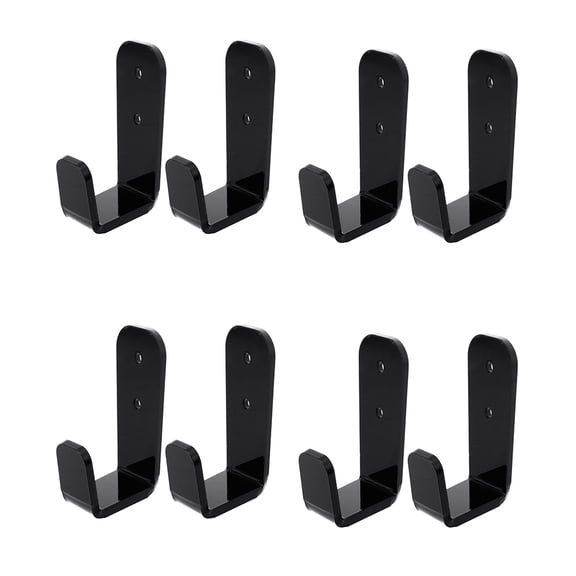 TABLZONE 4 Pairs Acrylic Fishing Rod Racks Wall Mount Organizer Holder Black for Tackle Storage