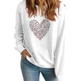 thumbnail image 2 of HaoXianJian Valentines Day Shirts Women Cute Heart Print Shirt Casual Valentines Top for Women Long Sleeve Love Letter Graphic Tees Tops Crewneck Pullover T-Shirts Size XS-XL, 2 of 7
