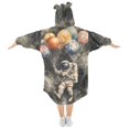 thumbnail image 2 of FORMRS Wearable Blanket Hoodie with Sleeves for Kids Cozy Flannel Sweatshirt, Watercolor Space, 2 of 7