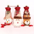 thumbnail image 3 of Christmas Wine Bottle Covers,Santa Claus Snowman Reindeer Drawstring Bags Design Flannel Wine Bottle Cover Decor for Holiday Winter Xmas Party New Year Tabletop Decoration, 3 of 3