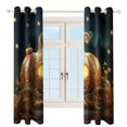 thumbnail image 4 of Thanksgiving Pumpkin Luxury Window Curtains Blinds for Living Room Kids Bedroom Bathroom Kicthen Door Home Decor 2 Panels, 4 of 6