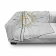 thumbnail image 3 of Sun Soft Flannel Fleece Throw Blanket, Hand Drawn Ornamental Star with Face Tribal Aztec Inspired Illustration, Cozy Plush for Indoor and Outdoor Use, 60" x 80", Apricot Blue White, by Ambesonne, 3 of 6