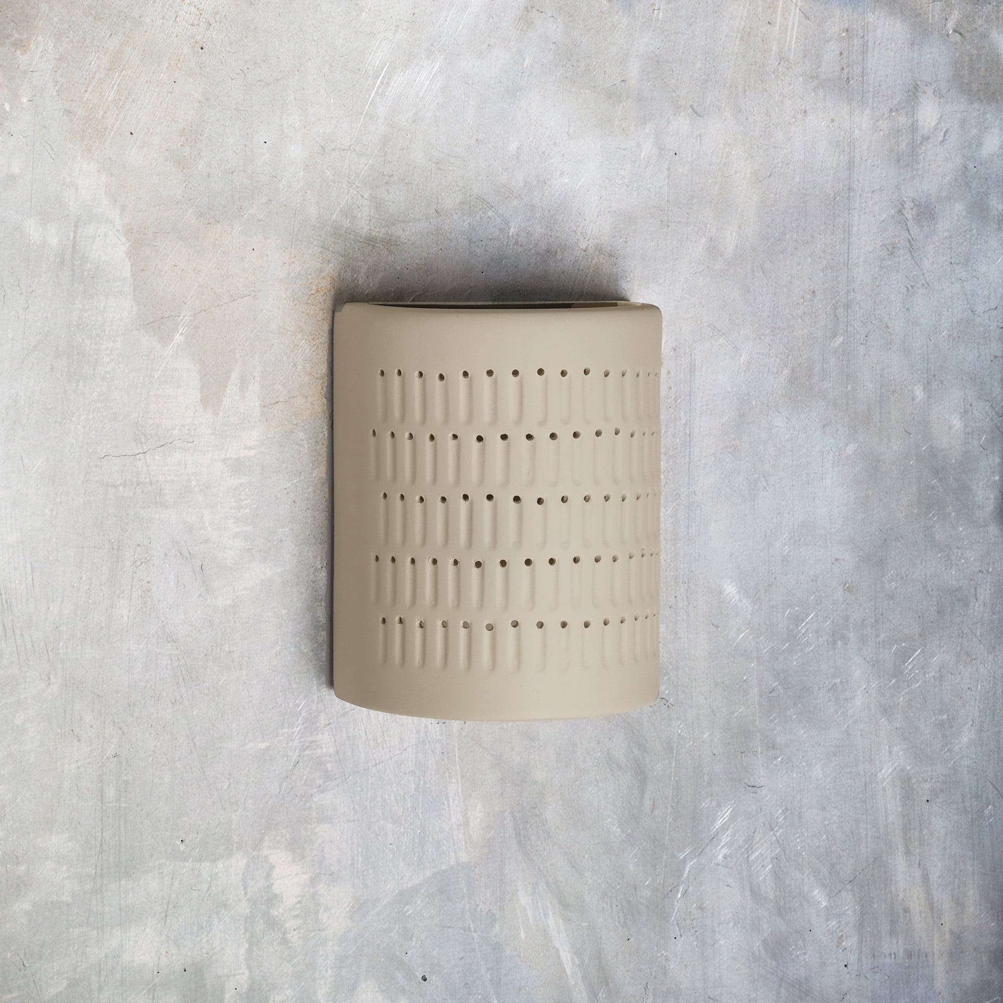 Zenia 10" High Ceramic Outdoor Wall Light, Cottonwood Painted Finish, LED Bulb Included