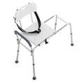 thumbnail image 2 of Sliding Tub Transfer Bench Shower Chair - Cut-Out Seat, Adjustable Height, Reversible Backrest - for Seniors & Disabled, 2 of 11
