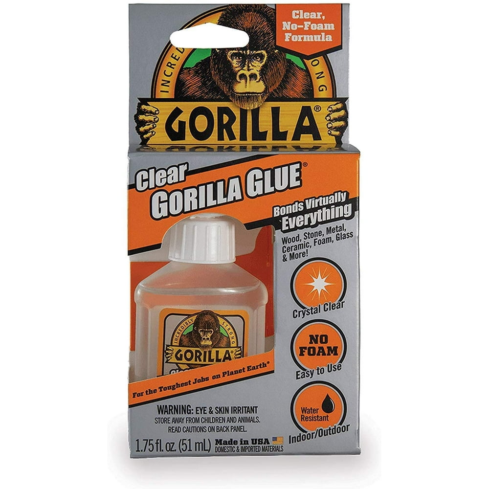Gorilla Clear Glue, 1.75 Ounce Bottle, Clear (Pack of 1)