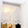 thumbnail image 2 of Cenefas para ventanas con diseño de estilo rústico para la cocina con detalles de pompones de moda, cortinas de punto hueco que adoptan el estilo rústico con propiedades de filtrado de luz, color, 2 of 5
