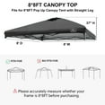 thumbnail image 2 of KAMPKEEPER 8x8 Replacement Top Pop Up Canopy Tent Top Cover Roof with Air Vent and Adjustable Elastic Strap, Polyester UV Waterproof for Outdoor Garden Patio Pavilion Sun Shade(Top Only) (Black), 2 of 6