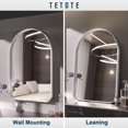 thumbnail image 2 of Tetote  Modern Arch Bathroom Wall Mounted Vanity Mirrors 26x38 - Silver, 2 of 5