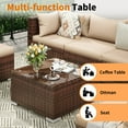 thumbnail image 5 of Techmilly Patio Furniture Sets, Modular Rattan Outdoor Patio Sectional Furniture Sofa Set, Wicker Patio Conversation Set for Backyard,5PCS, 5 of 7