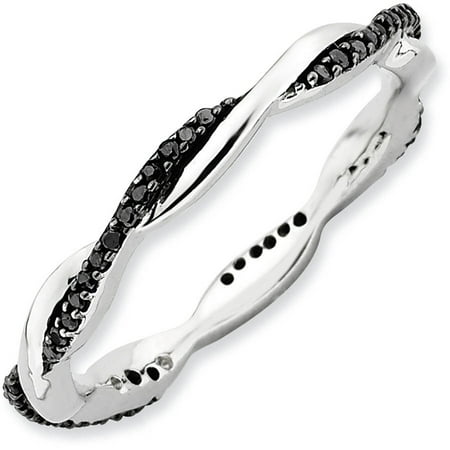 Stackable Expressions Black Diamond Sterling Silver Polished Ring